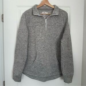 Vineyard Vines Woman’s Heathered Gray Zip-Up Sweater Pullover